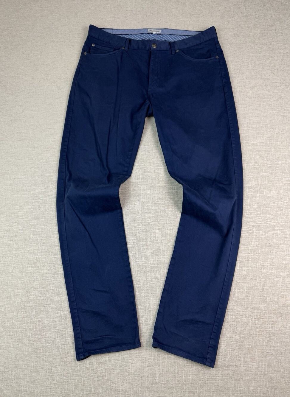 Peter Millar Mens Pants 36x34 Blue Stretch Cotton 5 Pocket Casual Golf